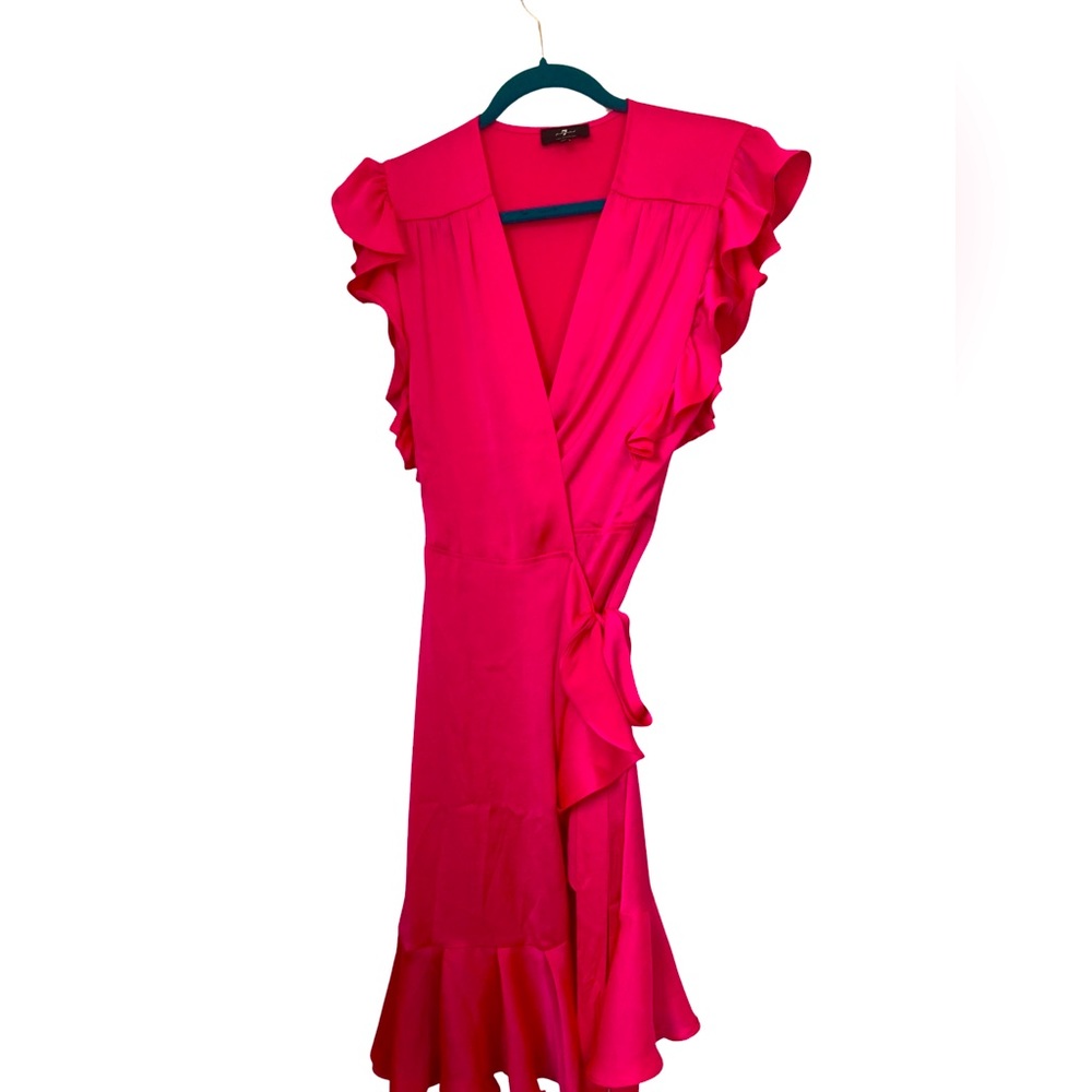 Hot pink wrap dress